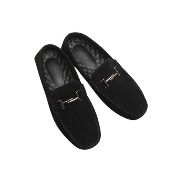 Ordise Men's Black Suede Loafers